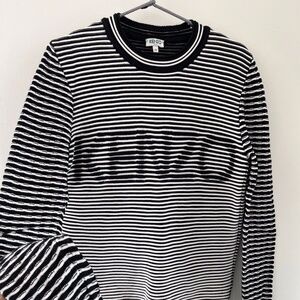 KENZO optical illusion striped ribbed jumper monochrome black white - Size S